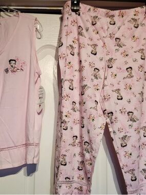 Short Sleeve Betty Boop Pink Pajama, 2X